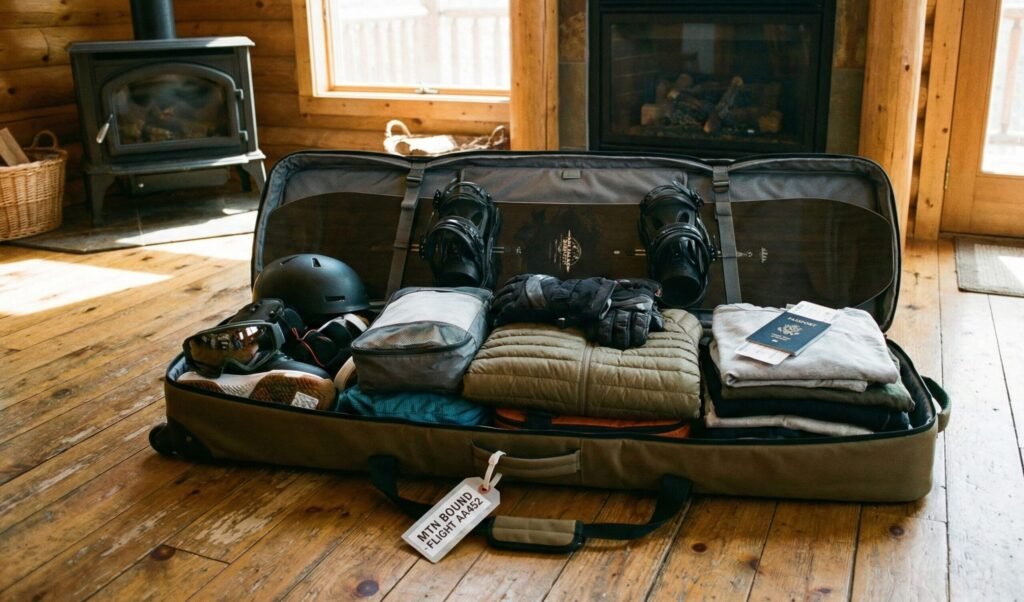 Snowboard bag packing checklist