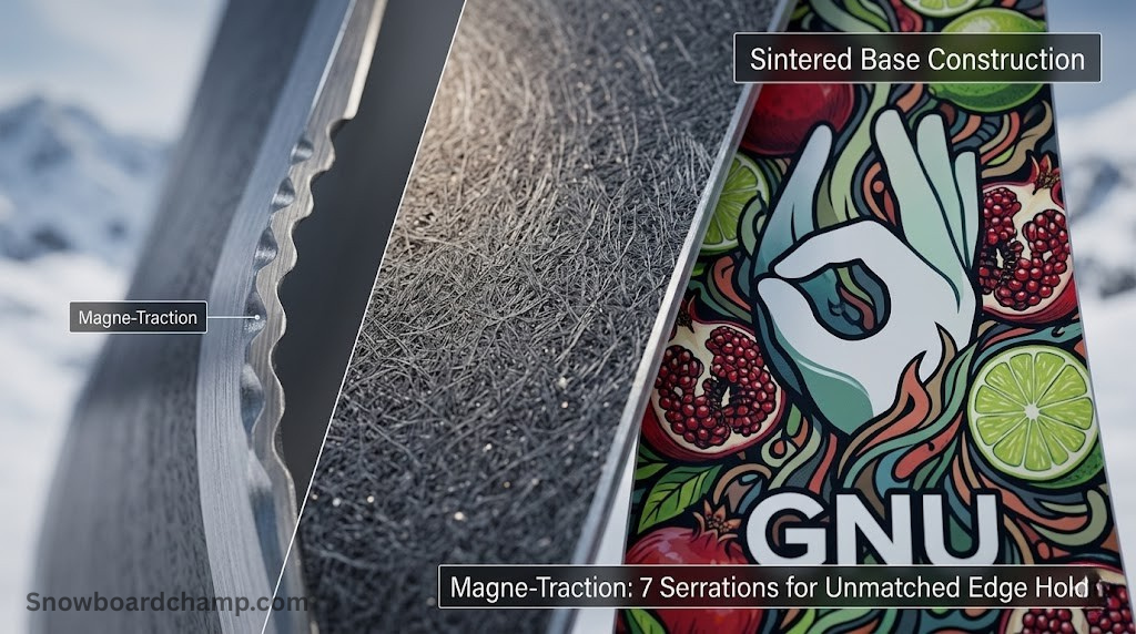 GNU Mullair base detail showing Magne-Traction edge serrations and sintered base