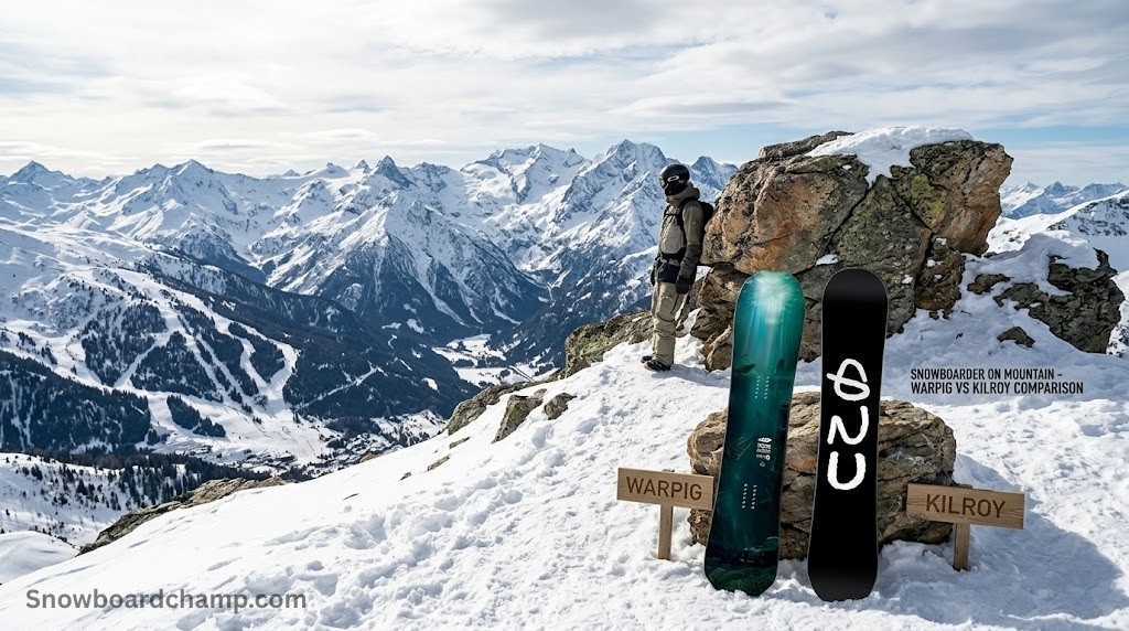 Snowboarder on mountain - Warpig vs Kilroy comparison